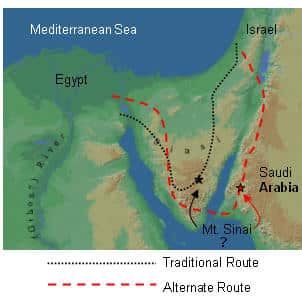 Map of the jews wandering in the desert