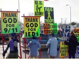 Westboro Baptist Church members protesting