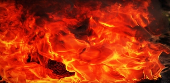 A close-up of flames